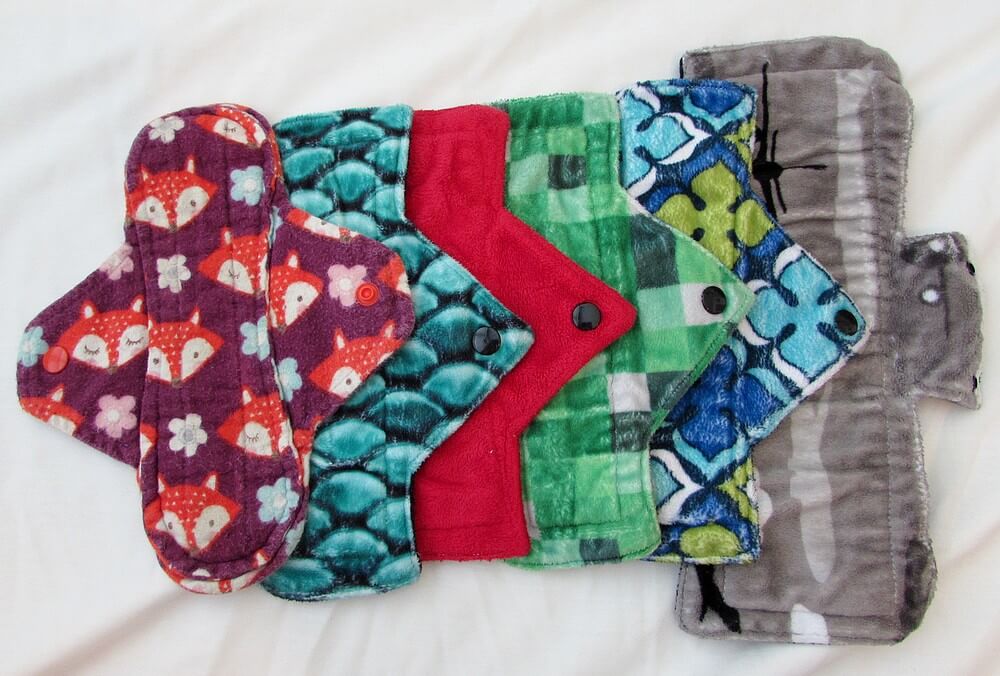 Photo of cloth pad moderate-sized pads and one heavy pad